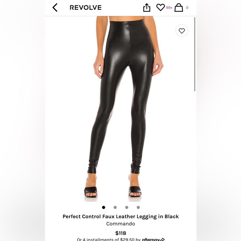 Commando perfect control faux leather legging in black